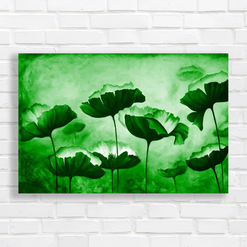 Autumn poppy floral - floral, green