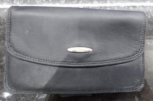 Vintage black leather tula - leather,