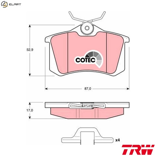 Brake pad set disc - brake,