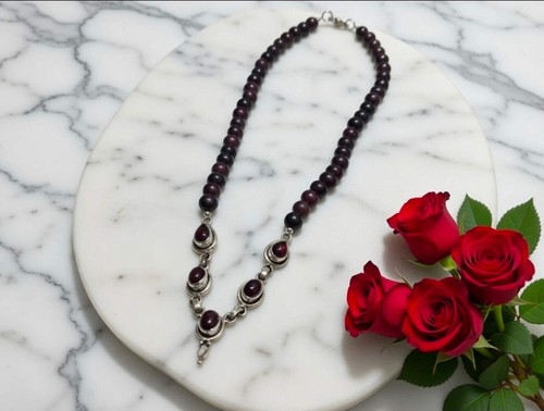 Handmade garnet necklace - handmade,
