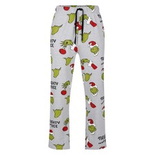 Mens Pyjama Bottoms The Grinch Naughty Nice Lounge PJ Sleep Pants M L XL XXL New