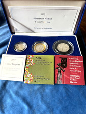 2003 PIEDFORT SILVER PROOF £2, £1, 50p GENUINE ROYAL MINT THREE COIN  SET  (290)