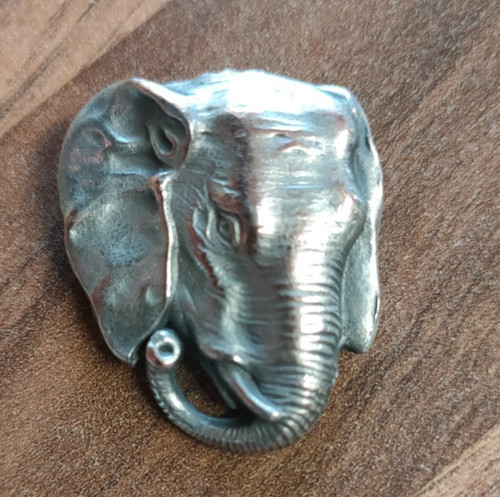 Elephant brooch silver - elephant, brooch.