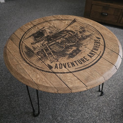 Customizable oak round - round, table