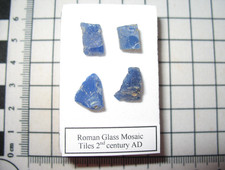 Roman Tesserae mosaic Coloured glass floor or wall tiles in display case #4