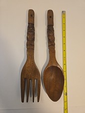 Vintage Carved Wooden Fork and