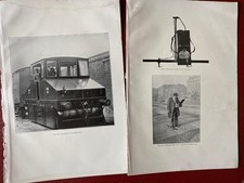 2 PRINTS 1908 PETROL RAILWAY LOCOMOTIVE TESTING RAIL BONDS KELVIN INSTRUMENT