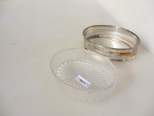 Vintage Soap Dish Holder Pot Silver Plated ESPN Antique Glass Insert Butter