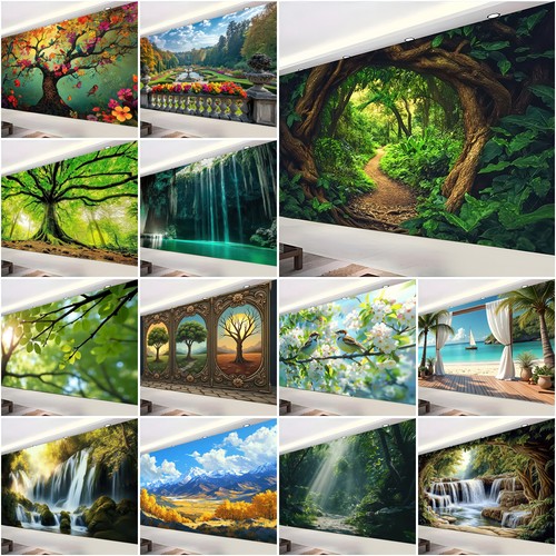 Large forest tree waterfall - forest,