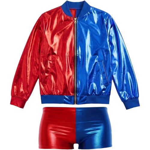 Womens girls red blue - blue, satin