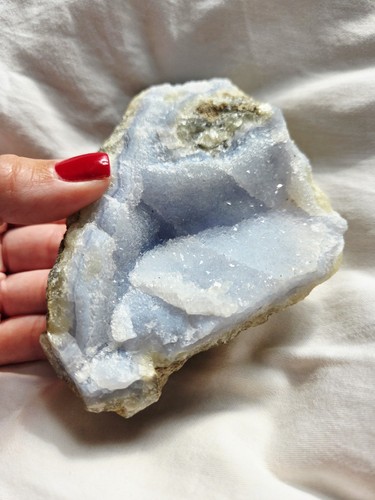 Natural blue lace agate - blue,