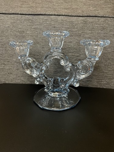 Vintage blue glass light - vintage, 3-light