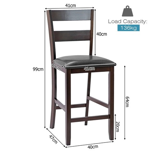 Pack bar stools wood padded - bar,
