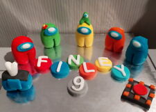  AMONG  US (STYLE) HANDMADE EDIBLE CAKE TOPPER SET (6 FIGURES+)
