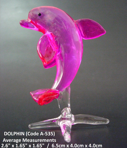 Pink glass dolphin porpoise - pink,