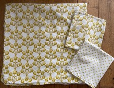 Vintage 70s King Size Duvet & Pillowcases Set Mustard Yellow Flower Power Daisy