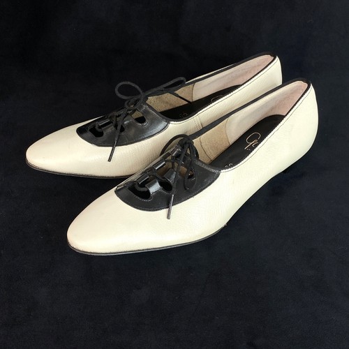 Vintage 1950s white - , lace-up