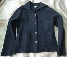 Vintage Deane & White Women’s Dark Grey 100% Wool Jacket Cardigan Size Small