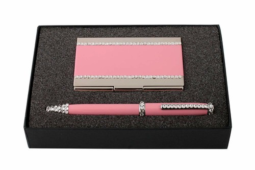 Swarovski pink metal ball pen - swarovski,