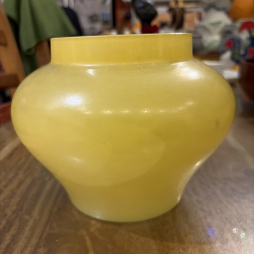 Vintage yellow vase opaque - vintage,