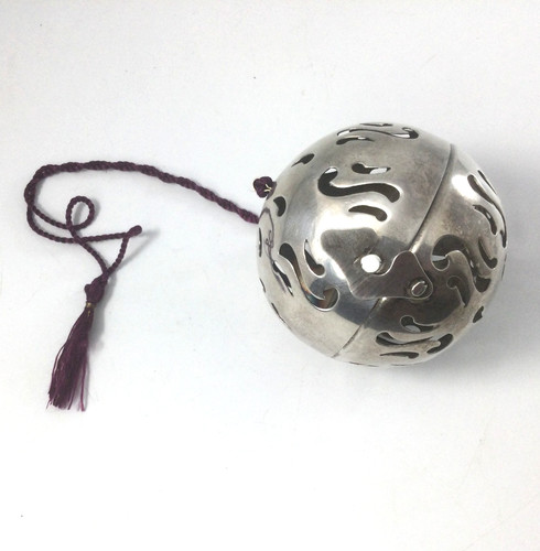 Vintage silverplate pomander - vintage,
