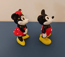 Vintage Retro Disney Mickey & Minnie Mouse Ceramic Figures
