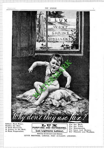 Lux soap advert - soap, 1903