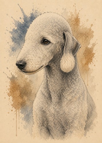Bedlington terrier art - terrier, a4