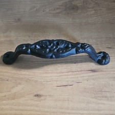 Large Cast Iron Gate Barn Shed Pull Door Handle Antique Cupboard Decor Black
