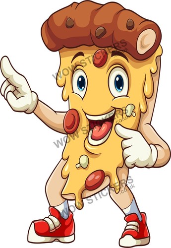 Pizza mascot sticker - mascot,
