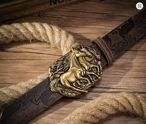 Dark brown 120cm western belt - western,