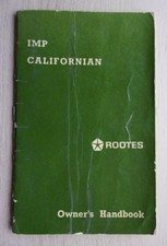 HILLMAN IMP CALIFORNIAN orig 1967 UK Mkt Owners Handbook or Glovebox Manual