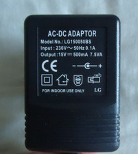 AC/DC POWER ADAPTOR LG150050BS AC Adaptor 230V 50Hz 15V 500mA 7.5VA (4)