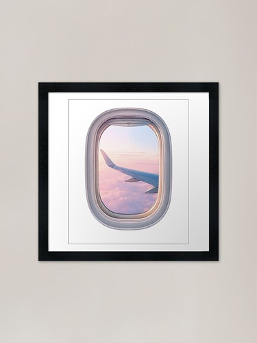 Airplane window view framed - window,