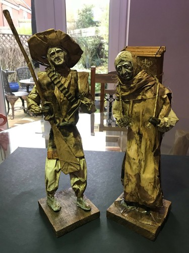 Pair vintage folk - of, art
