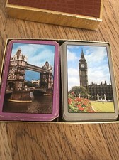 Vintage 1960s Waddingtons Fine Double Set Of Playing Cards LONDON BRIDGE BIG BEN