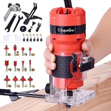 CtopoGo Compact Wood Palm Router Tool Hand Edge Trimmer Woodworking Joiner Cutti