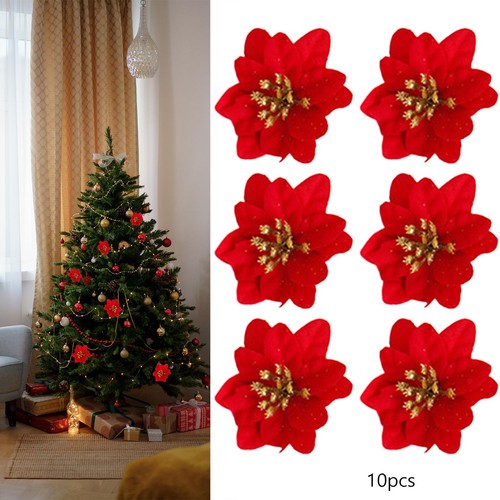 10x artificial flowers glitter - 10x,