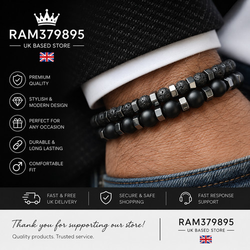 Men gemstone strand bracelet - gemstone,