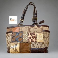 Coach Brown Tan Patchwork