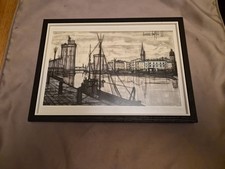 Bernard Buffet 1955 Rochell/ Marne Copy/ Print 32cms By 23cms In Frame