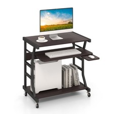 Compact Rolling Computer Table