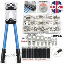 140PCS Cable Lug Connectors / 6-50mm2 Large Wire Terminal Crimping Tool Crimper