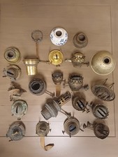 Lot Of 22 Old Antique Oil Lamp Parts