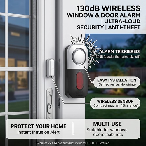 Wireless door window alarm - window,