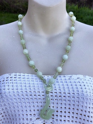 Vtg carved celadon jadeite - vtg,