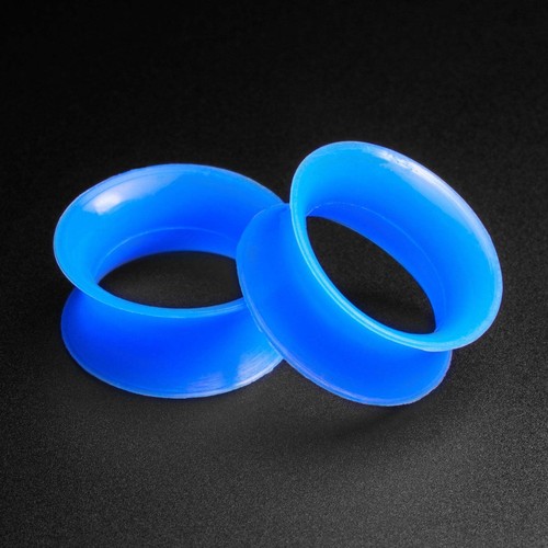 Blue silicone double flare - silicone,