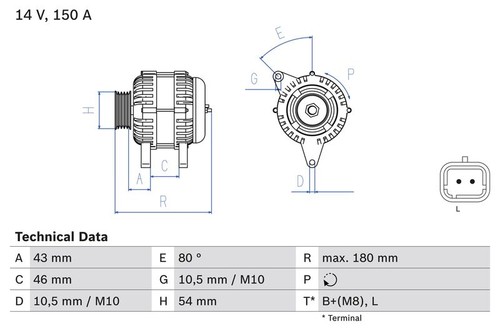 Bosch 986 046 240 alternator - 0,