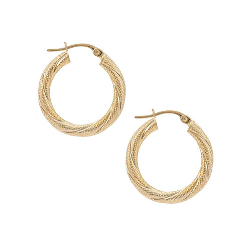 9ct gold 16mm twisted - 9ct,