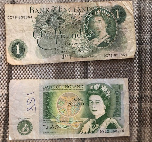 Old notes nostalgic - old, £1
